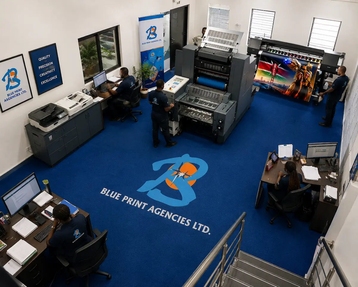 Offset printing press in action
